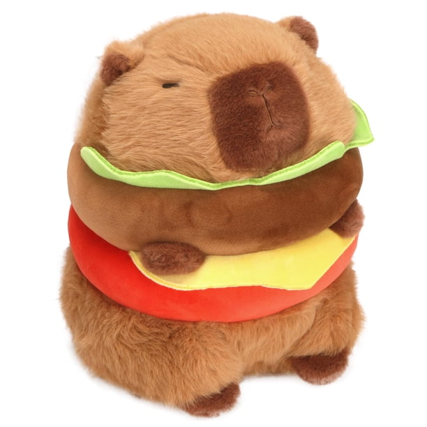 Peluche CHDBLOCK Hamburger Capibara con forma de animal de peluche, 24 cm