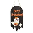 thumbnail image 2 of Wadada Halloween Decorations Door Hanging Sign, Round Pumpkin Wooden Signs, Happy Halloween Welcome Front Door Hanger Wreath Yard Wall Home Decor for Halloween Party Supplies, 2 of 6