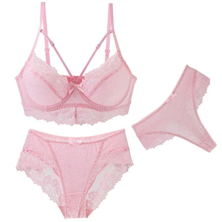 

Womens Lingerie Sets Clearance Lace Bib Pants Coverall Breathable Underwear Set Strappy Lingerie for Women Pink Xxl