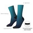 thumbnail image 4 of KLL Blue and Teal Gradient Print Cool Socks Men's Women's Crew Socks Funny Crazy Novelty Stockings, 4 of 6