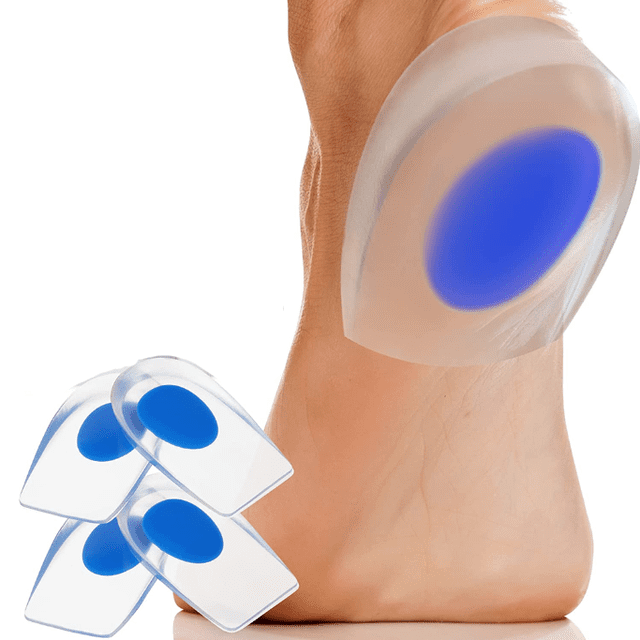 Talón Espolón Calcáneo 4 piezas - Plantilla ortopédica de gel de silicona para talón - tendinitis ortesis tendón de Aquiles mujer hombre - talla 35-39 YogaMedic Rojo Verde
