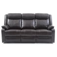 thumbnail image 3 of Glory Furniture Ward Faux Leather Double Reclining Sofa in Dark Brown, 3 of 6