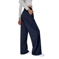 thumbnail image 4 of UDAUDU Womens Wide Leg Sweat Pants 2026 Spring Summer High Waisted Baggy Sweatpants Casual Drawstring Workout Pants with Pockets Navy S, 4 of 5