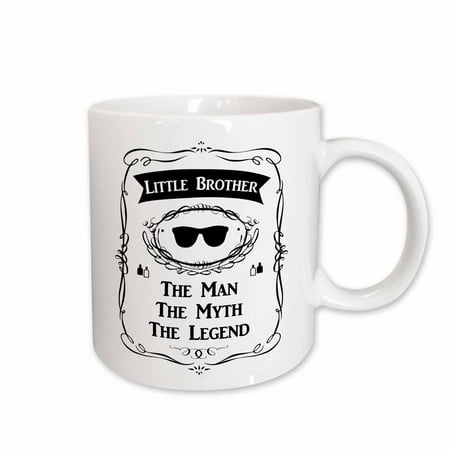 

3dRose Little Brother - The Man The Myth The Legend younger bro sibling gift - Ceramic Mug 11-ounce