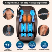 2026 4D Massage Chair,Full Body Zero Gravity with SL Track,Heat, AI Control,12 Auto Programs, Brown