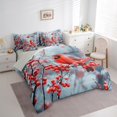 thumbnail image 4 of Manfei Merry Xmas 7 Pieces Bedding Comforter Set,Red Bird Cardinals Full Bedding Set,Red Christmas Berry Fitted Sheet Flat Sheet For Men Women,Luxury Bedroom Decor Reversible, 4 of 9