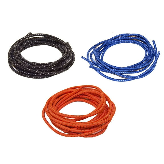 No Tie Stretch Shoelace 3-Pack - Ideal Athletic & Office Comfort (With Plastic End, Red, Blue & Black)