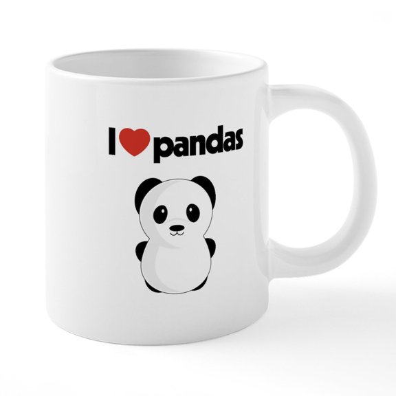CafePress - I Love Pandas Mugs - 20 Oz White Ceramic Mega Mug