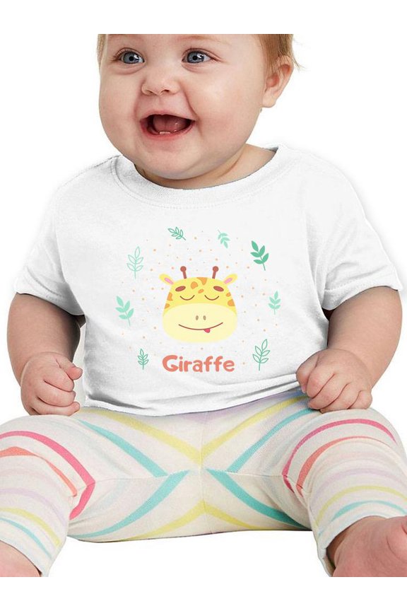 Cute Baby Giraffe Face T-Shirt Infant -Image by Shutterstock, 12 Months