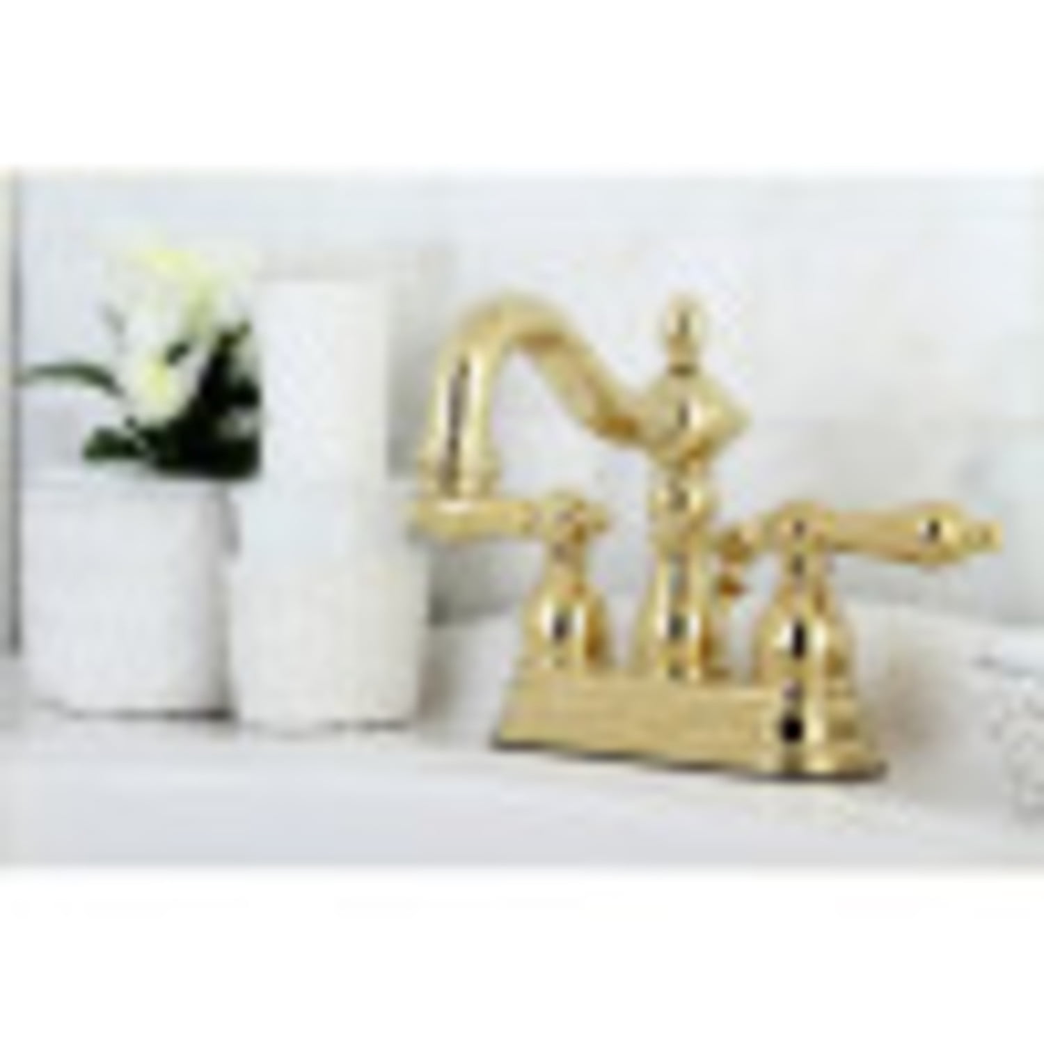 Kingston Brass KS1602AL 4 in. Centerset Bathroom Faucet, Polished Brass