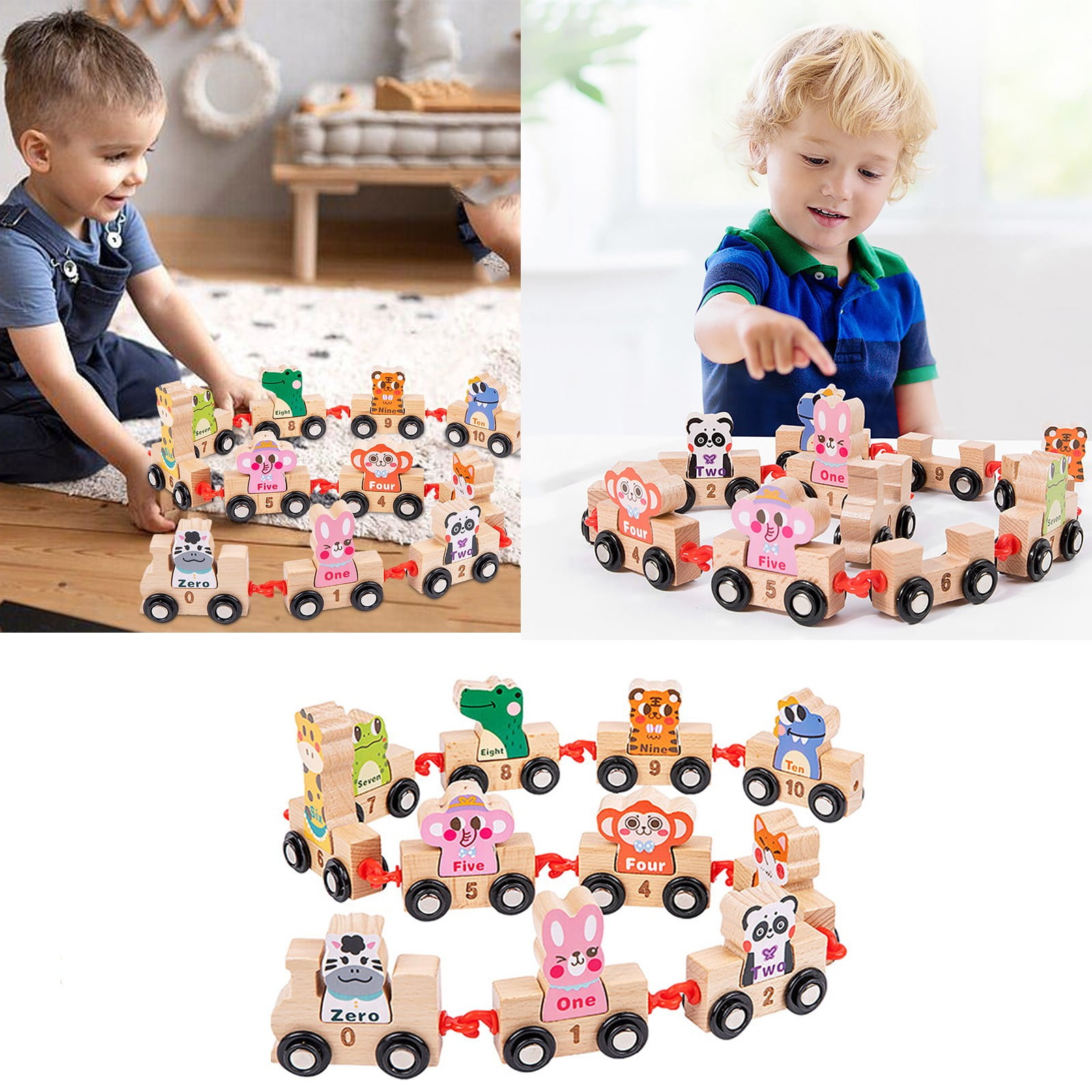 Baby Kids Toys Montessori Toys Animals Design Digital Train Toy For