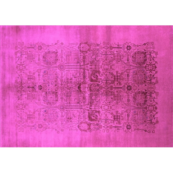Ahgly Company Indoor Rectangle Oriental Pink Industrial Area Rugs, 4' x 6'