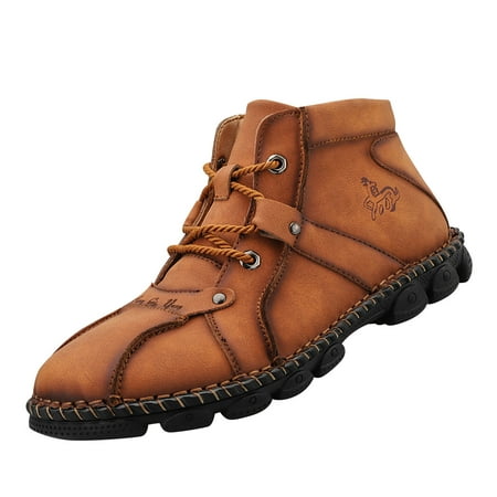 

AnuirheiH Men s Shoes High-top Lace-up Casual Platform Hiking Shoes 4-6$ off 2nd