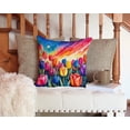 thumbnail image 3 of Colorful Tulips Fabric Decorative Pillow 14 in x 14 in, 3 of 5