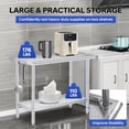 thumbnail image 4 of Ourlova 48x24 Inch Stainless Steel Work Table with Hooks for Prep and Work Commercial Stainless Steel Kitchen Island with Adjustable Undershelf for Restaurant Home and Hotel, 4 of 9