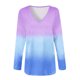 thumbnail image 4 of Blusa de manga larga con estampado de teñido anudado y cuello en V suelto informal para mujer Fridja fjkfkj3645, 4 of 5