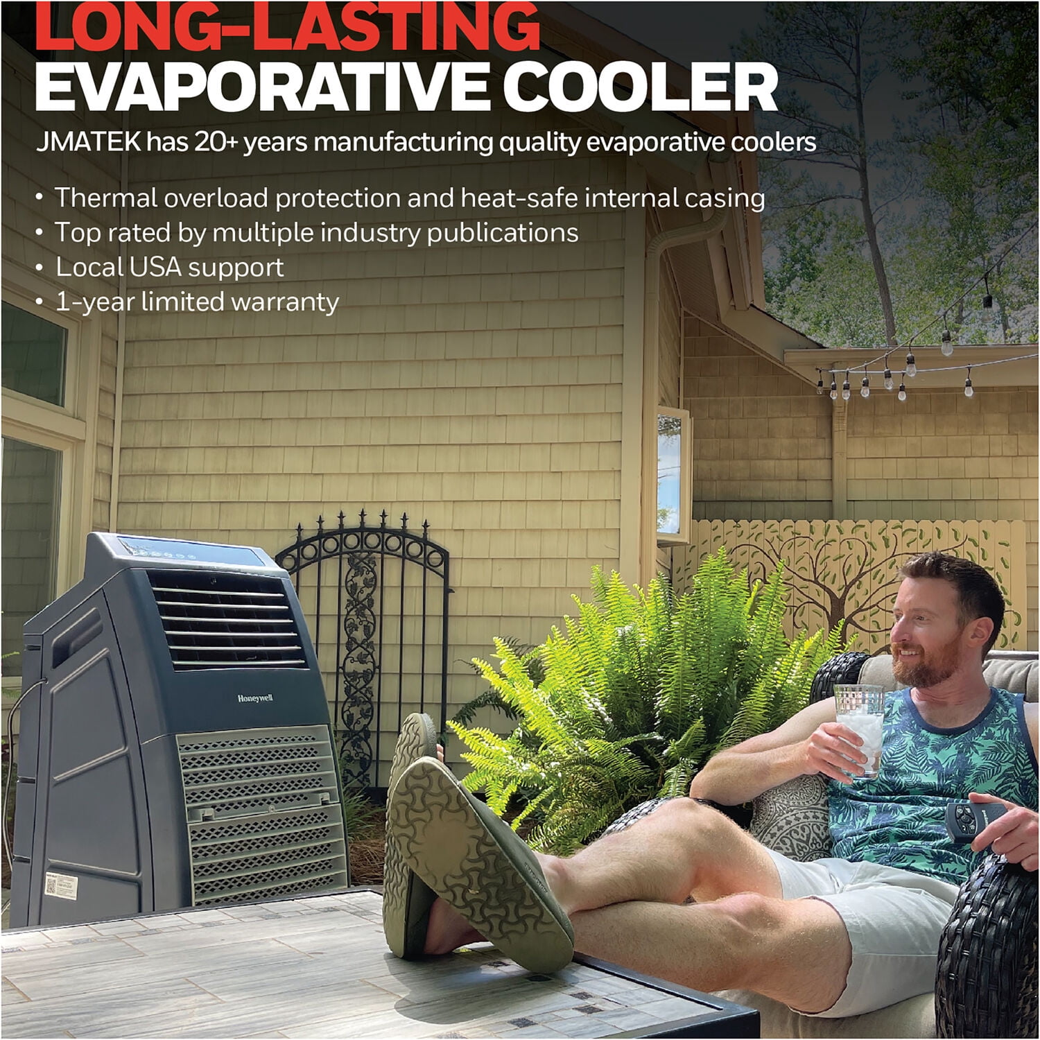 Honeywell Portable Evaporative Cooler with Remote Gray (CO301PC)