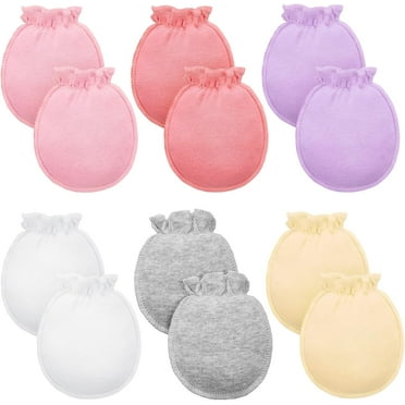 6 Pairs Newborn Baby Mittens No Scratch Infant Gloves Mitten for Baby 0-6 Months