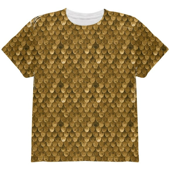 Halloween Bronze Scale Mail Armor Costume All Over Youth T Shirt