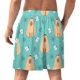 thumbnail image 2 of NICKSUN Shorts de Pyjama Amusants pour Hommes, Bas de Pyjama Doux avec Poches, Capybara, m, 2 of 5