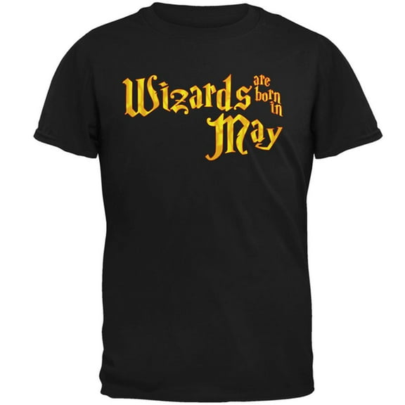 Wizards are born in May Mens T Shirt Black LG