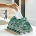 thumbnail image 5 of Tissue Box Cover, Old Green Wooden Rectangular Leather Tissue Holder - Tissue Case Facial Paper Organizer for Bathroom, Vanity Countertop, Tabletop, Car, Napkin, 5 of 6