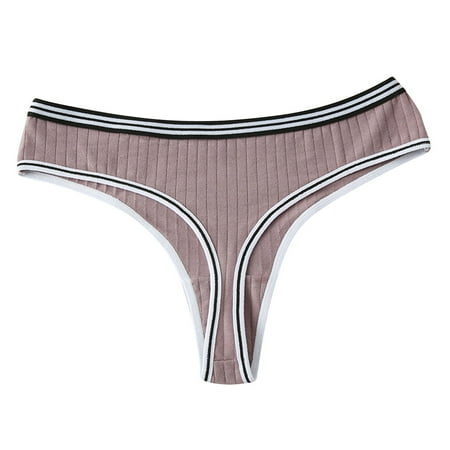 

Women Panties Striped Belt Low Waist Through Waist Bikini Brief Underwear Thong 2023