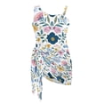 thumbnail image 7 of SEANATIVE One Piece Swimsuit for Girls with Short Sarongs Chiffon Cover Cut Out Back Bathing Suit Adjustable Strap Swimwear 2 Pcs Set, 17-18 Years, Floral White Blue, 7 of 7