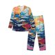 thumbnail image 1 of Balery Colorful Whimsical Earth Pijama para Hombre de Dos Piezas con Manga Larga, Conjunto de Dormir y Descanso Suave con Bolsillos-Large, 1 of 7