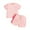 Pink, variant on Edvintorg Toddler Girls Clothes Set Solid Color Short Sleeve Cotton T-Shirt Top Elastic Waist Shorts Summer 2Pcs Outfits Kids Clothes Girls