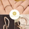 thumbnail image 3 of Newshe Curved Wedding Bands for Women Stacking Sterling Silver Eternity Rings Cz Wishbone Rose Gold Size 5, 3 of 6