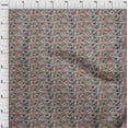 thumbnail image 3 of oneOone Polyester Lycra Fabric Leaves & Floral Block Printed Craft Fabric BTY 56 Inch Wide, 3 of 4