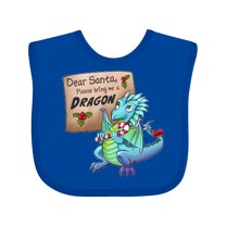 Inktastic Dear Santa, Please Bring Me a Dragon Christmas Wish Boys or Girls Baby Bib