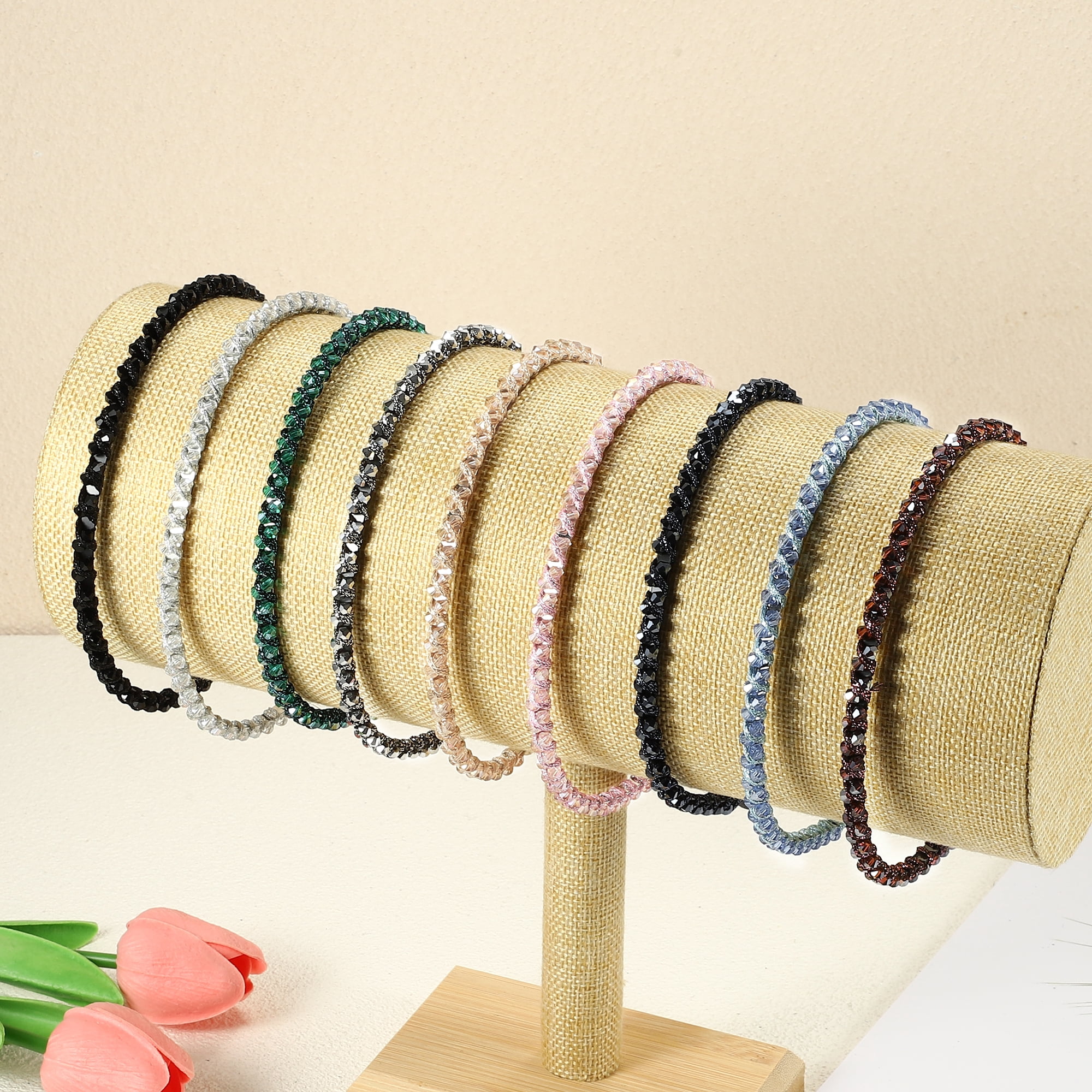 Unique Bargains 1Pc Rhinestone Hair Hoop Headband Hairband for Women 0.24 Inch Wide Black