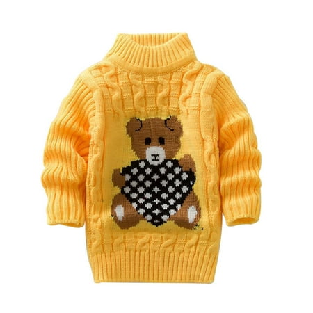 

Toddler Kids Baby Girls Solid Cartoon Print Knit Pullover Sweater Crochet Tops