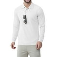 thumbnail image 5 of Men's Polo Shirt, Long Sleeve Tactical Shirts, Outdoor UPF 50+ Pique Shirt, Dry Fit Lightweight Golf Shirts White M, 5 of 5