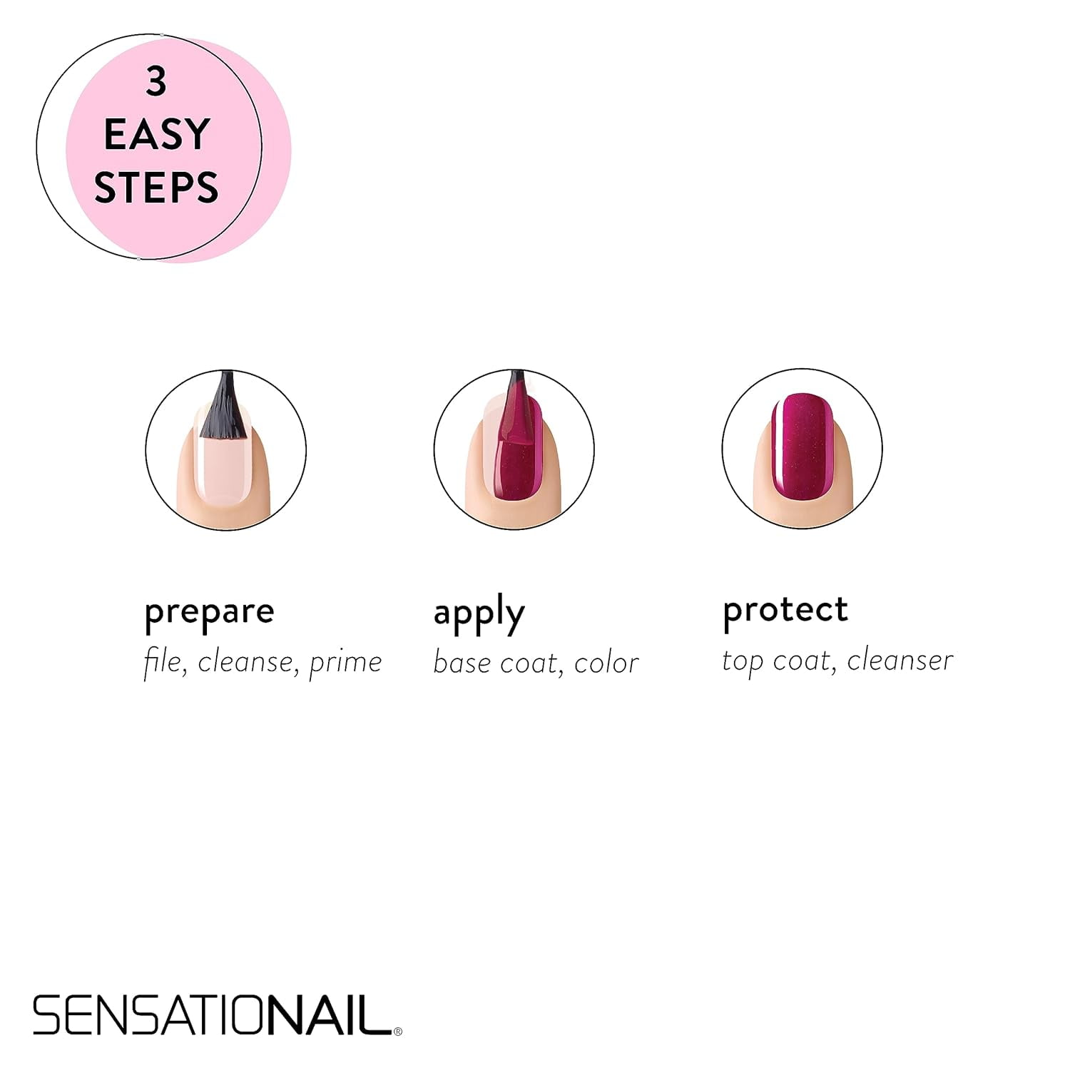 SensatioNail Gel Nail Polish (Pink), Back to the Fuschia, 0.25 fl oz