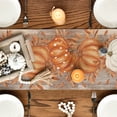 thumbnail image 4 of Smile Orange Polka Dot Pumpkin Eucalyptus Wood Fall Table Runner, Seasonal Autumn Kitchen Dining Table Decoration for Home Party Decor 13x72 Inch, 4 of 6