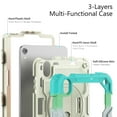 thumbnail image 6 of Case for iPad Mini 7 A17 Pro 2024/Mini 6 2021 8.3 Inch 7th/6th Gen with Screen Protector, 360 Degree Rotating Kickstand Hand Strap Shockproof Cover with Shoulder Strap, Rainbow Blue, 6 of 7
