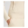 thumbnail image 3 of RALPH LAUREN Womens Beige Zippered Pocketed Ribbed Long Sleeve Hoodie Sweater L, 3 of 4