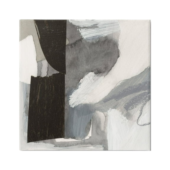 Stupell Industries Bold Black Shapes Layered Abstract Fluid Forms Painting Gallery Wrapped Canvas Print Wall Art, Design by Victoria Barnes