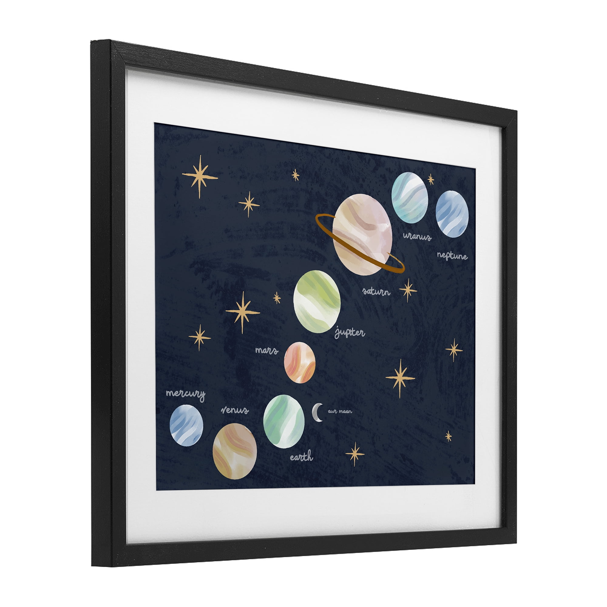 Stupell Industries Educational Space System Black Framed Print Under Glass, design by Lil' Rue