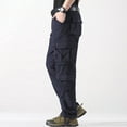 thumbnail image 6 of Icvfdpl Mens Cargo Pants Straight Leg Outdoor With Multiple Pockets Loose Work Casual Trousers Trendy Man Outwear Blue 31, 6 of 6