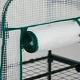 thumbnail image 6 of 4 Tier Mini Greenhouse with PE Cover & Roll-Up Zipper Door, Portable Waterproof Greenhouse for Garden Backyard, 27" x 19" x 62", White, 6 of 16