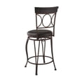 thumbnail image 4 of Linon Circles 24.5" Indoor Metal Swivel Counter Stool, Distressed Bronze/Dark Brown Faux Leather, 4 of 10