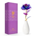 thumbnail image 1 of Tartaleta de rosas artificiales con jarrón de cerámica, caja de regalo, 1 of 7