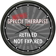Retired Speech Therapist Design Wall Clock | Precision Quartz Movement | Retired Not Expired Funny Home Dcor | Home, Office or Bedroom Decoration Retirement Personalized Gift
