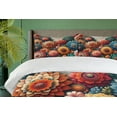 thumbnail image 3 of Ambesonne Flower Duvet Cover Set, Contemporary Delicate Floral, King, Vermilion Teal Sea Blue, 3 of 5