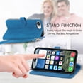 thumbnail image 4 of Dteck for iPhone 16e Wallet Case with Card Holder for Women Men, for iPhone 16E Phone Case Embossed PU Leather Zipper Purse Card Holder Flip Folio Shockproof Cover with Wrist Strap 2025 6.1",Blue, 4 of 5