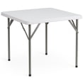 thumbnail image 3 of Emma + Oliver 34.25" Square Granite White Plastic Folding Table - Event Folding Table, 3 of 12